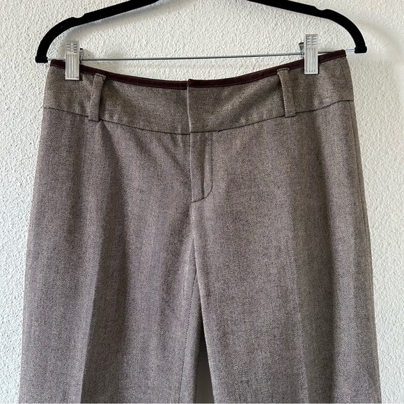 Banana Republic Wool Blend Martin Dress Pants Sz 4 Stretch Brown Preppy Academia - Picture 3 of 11